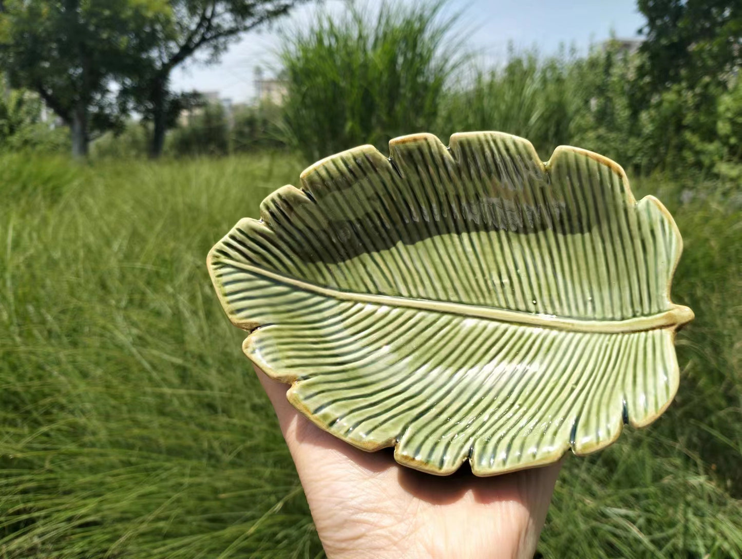 Ceramic Leaf Tray Home Decor