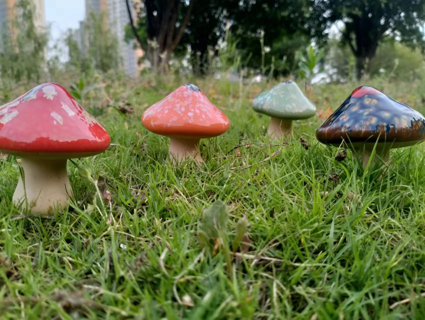 Ceramic Colorful Mashroom Garden Decor