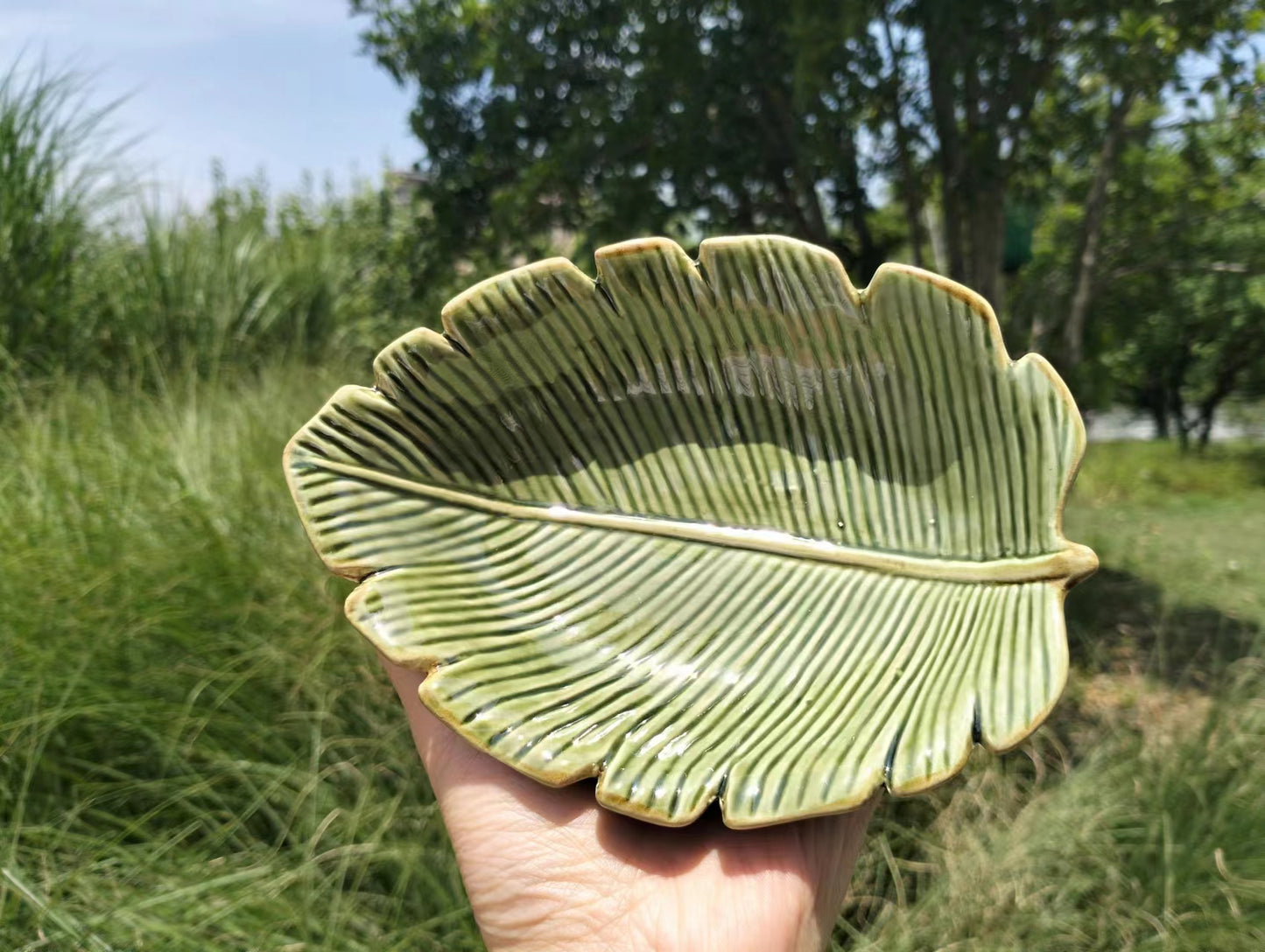 Ceramic Leaf Tray Home Decor