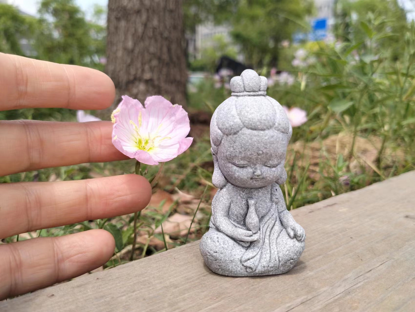 Kwan-yin Buddha Sandstone Scuplture