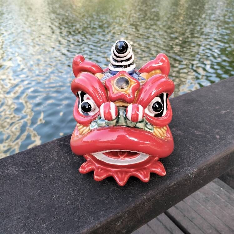 Ceramic Lion Dance Head