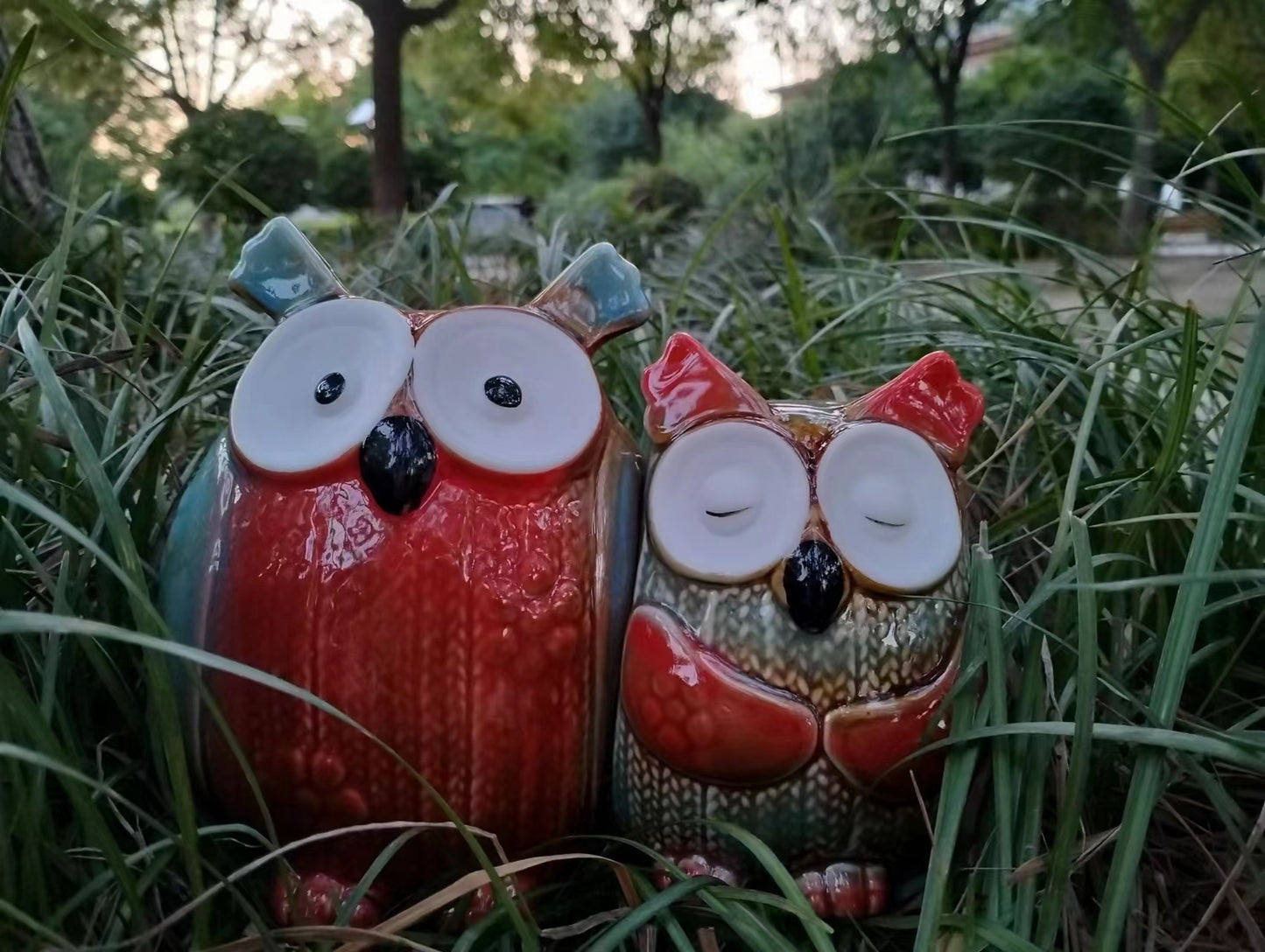 Ceramic Owl Couple Wedding Present