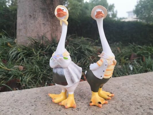 Adorable Duck Couple Figurines