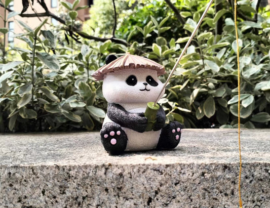 Fishing Panda Aquarium Decoration Landscaping