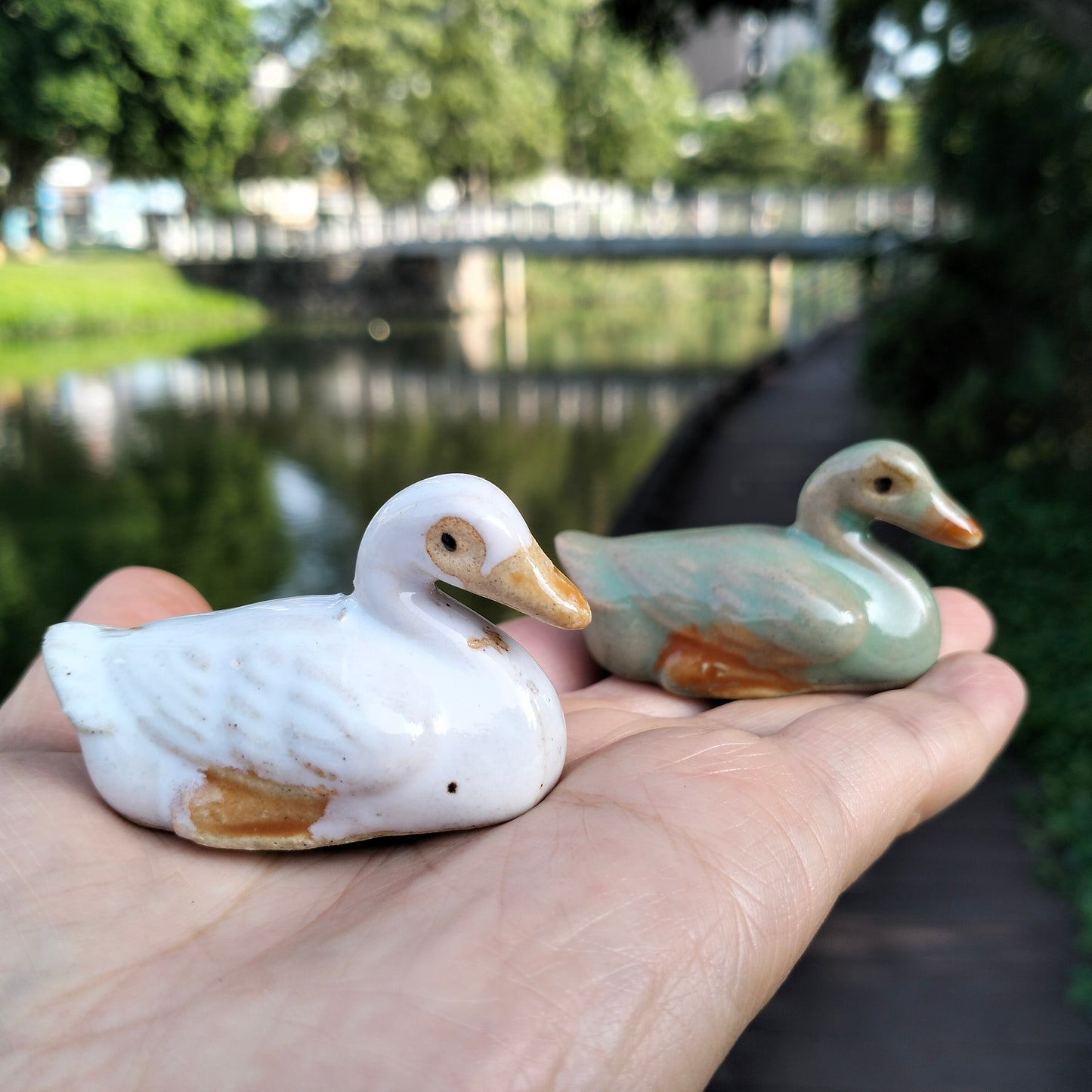 Mininature Ceramic Duck Figurine