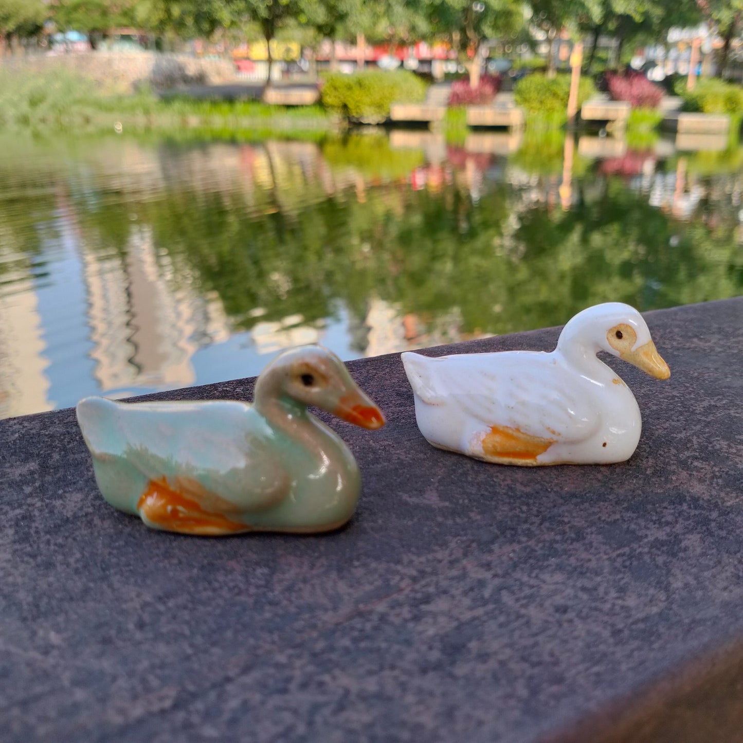 Mininature Ceramic Duck Figurine