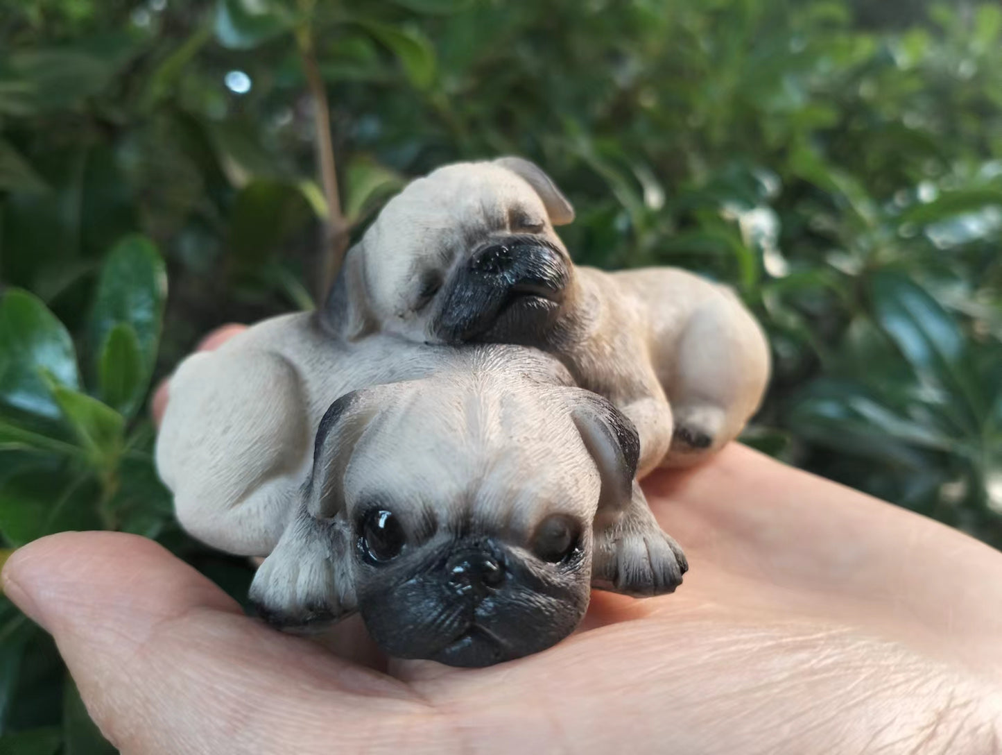 Small Pug Resin Hand-Held Figurine