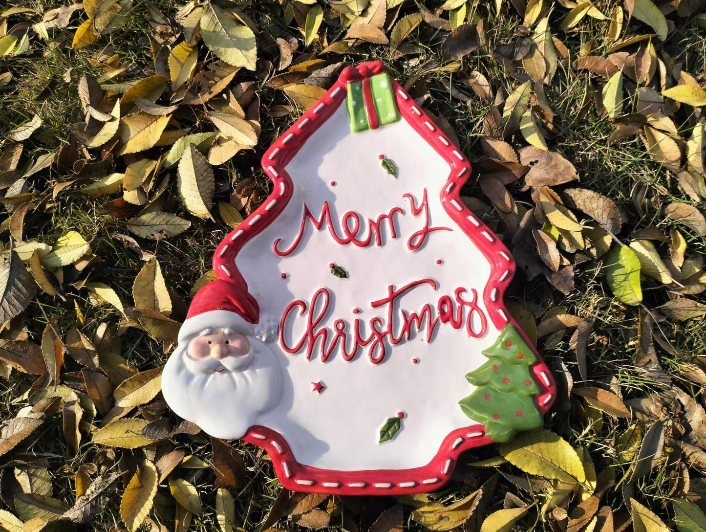 ceramic christmas tree plate