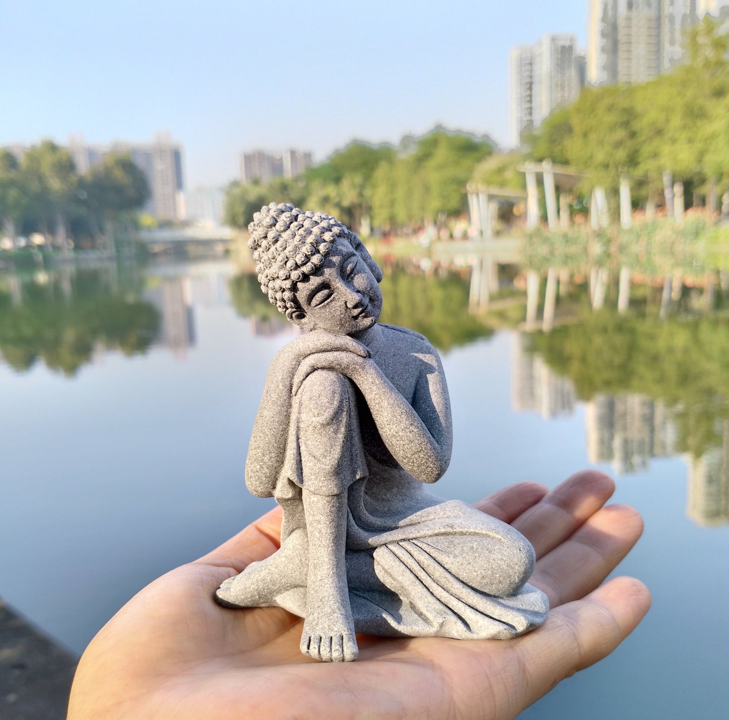 Mini Buddha Statue Sandstone Scuplture