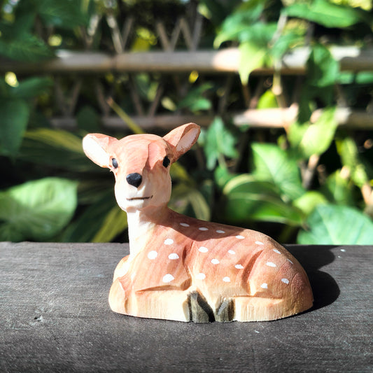 Wooden Sika Deer Ornament Hand Carving