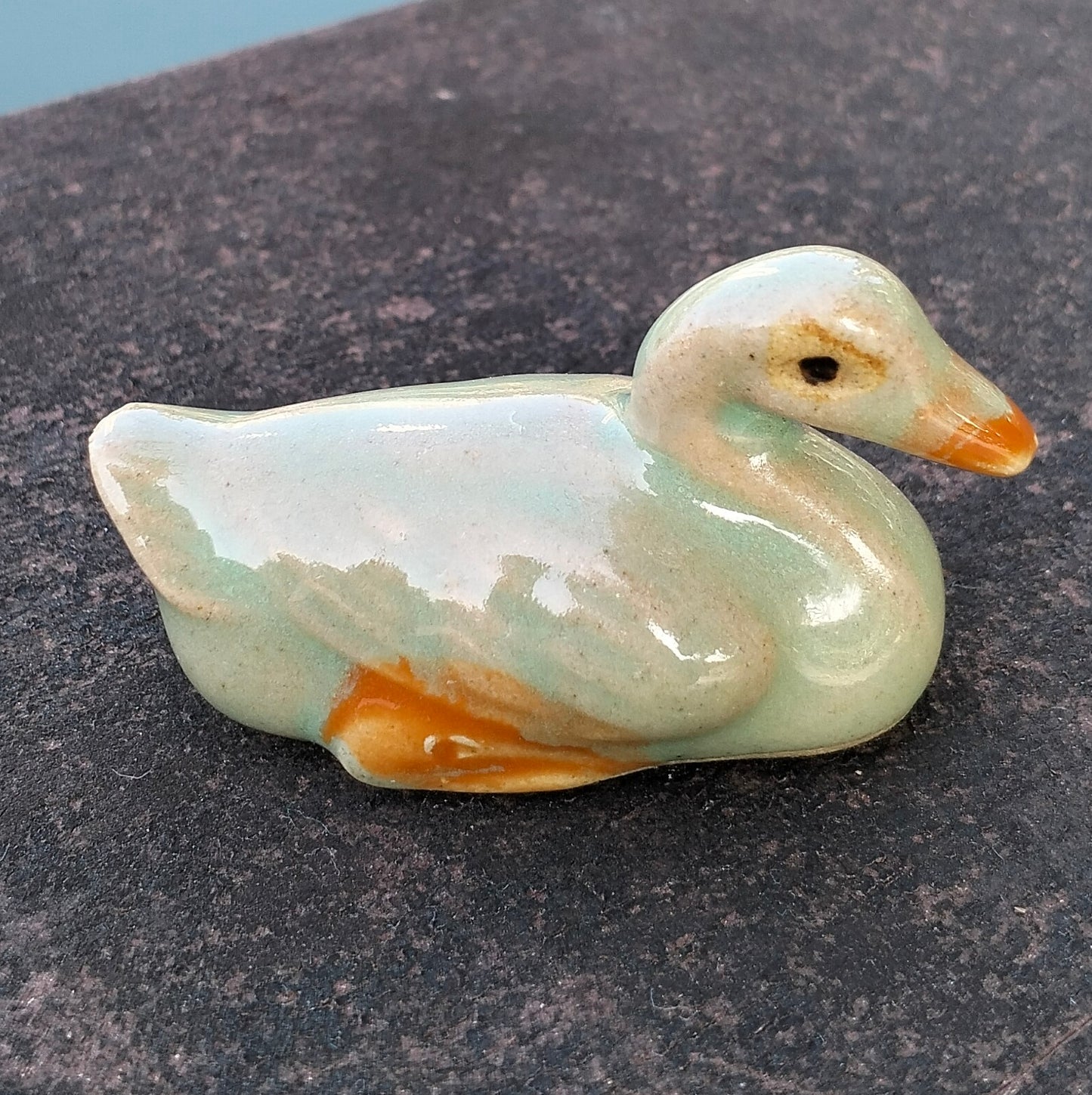 Mininature Ceramic Duck Figurine